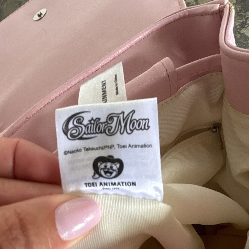 Sailor Moon Pink Faux Leather Backpack Purse Adjustable Straps Pockets - Picture 5 of 6